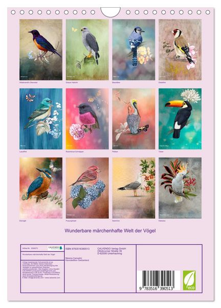 Produktbild: Wunderbare m&auml;rchenhafte Welt der V&ouml;gel (Wandkalender 2026 DIN A4 hoch), CALVENDO Monatskalender