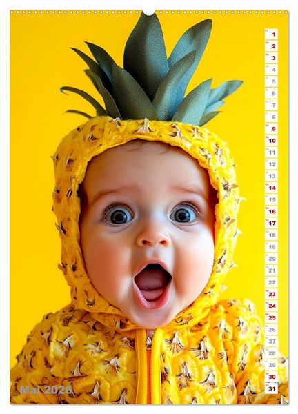 Produktbild: Babys in Bestform - Lustige Fr&uuml;chtchen (hochwertiger Premium Wandkalender 2026 DIN A2 hoch), Kunstdruck in Hochglanz