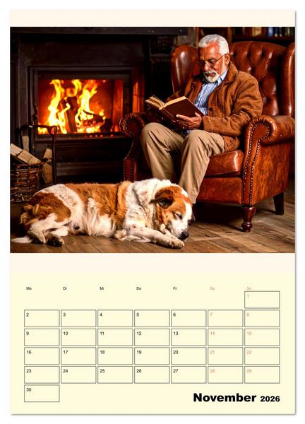 Produktbild: Der Familienkalender - Mit Hund durchs Jahr (hochwertiger Premium Wandkalender 2026 DIN A2 hoch), Kunstdruck in Hochglanz
