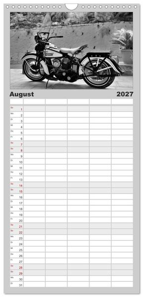 Produktbild: Familienplaner 2027 - Harley Davidson WLA 750 in Schwarzweiss mit 5 Spalten (Wandkalender, 21 x 45 cm) CALVENDO