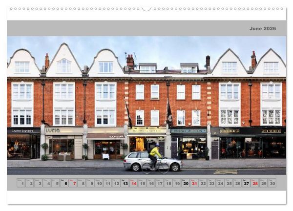 Produktbild: London Street Fronts 2026 / UK-Version (High Quality Premium Wall Calendar 2026 DIN A2 landscape),CALVENDO 12 Month Wall Calendar