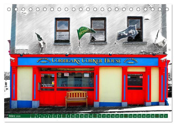 Produktbild: Irish Pubfronts - Irlands urige Kneipen (Tischkalender 2026 DIN A5 quer), CALVENDO Monatskalender