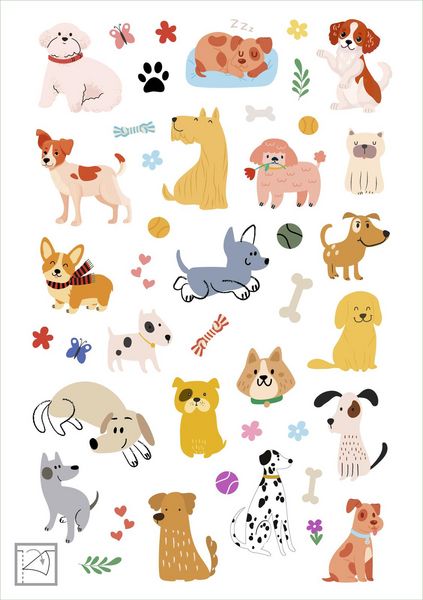Produktbild: Glanz-Sticker &ndash; Hunde
