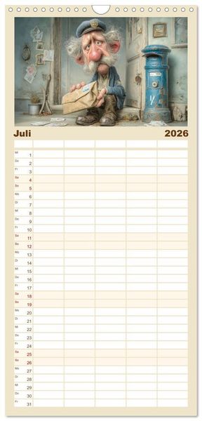 Produktbild: Familienplaner 2026 - Arbeiten bis der Rollator funkt! mit 5 Spalten (Wandkalender, 21 x 45 cm) CALVENDO