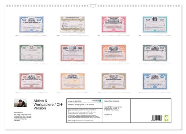 Produktbild: Aktien & Wertpapiere / CH-Version (Wandkalender 2026 DIN A2 quer), CALVENDO Monatskalender