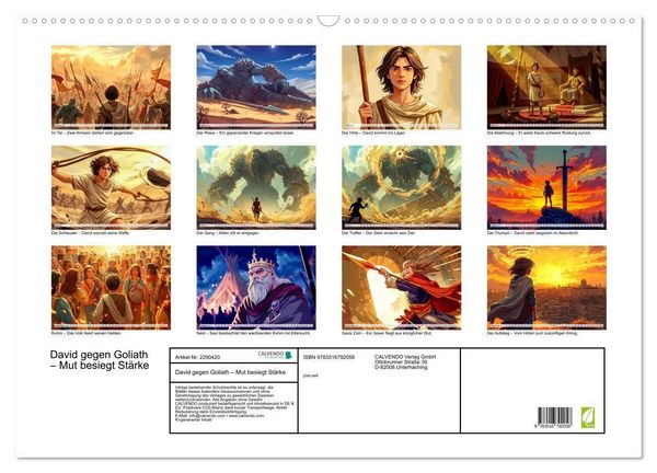 Produktbild: David gegen Goliath &ndash; Mut besiegt St&auml;rke (Wandkalender 2027 DIN A2 quer), CALVENDO Monatskalender