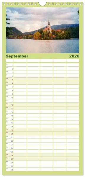 Produktbild: Familienplaner 2026 - Slowenische Landschaften mit 5 Spalten (Wandkalender, 21 x 45 cm) CALVENDO
