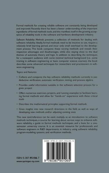 Produktbild: Software Reliability Methods