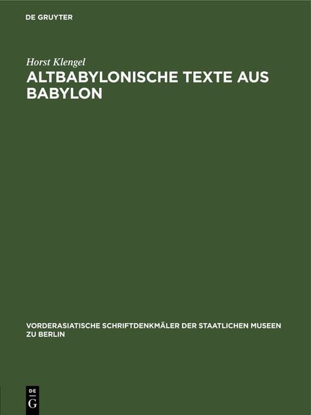 Produktbild: Altbabylonische Texte aus Babylon