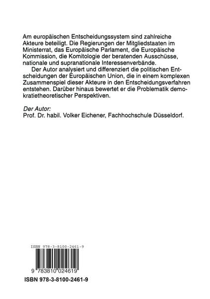 Produktbild: Das Entscheidungssystem der Europ&auml;ischen Union