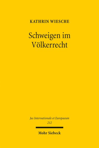 Produktbild: Schweigen im V&ouml;lkerrecht