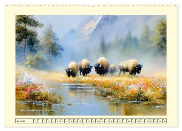Produktbild: Bisons. Nordamerikas gewaltige Wildrinder (hochwertiger Premium Wandkalender 2027 DIN A2 quer), Kunstdruck in Hochglanz
