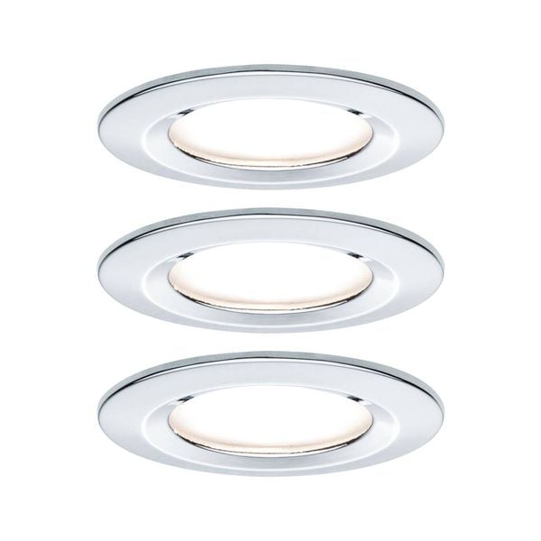 Paulmann Nova Bad-Einbauleuchte 3er Set LED LED 18W IP44 Chrom (glänzend)