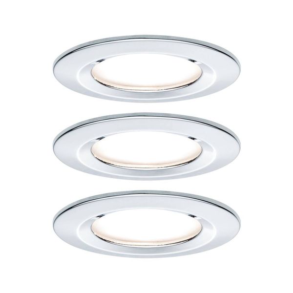 Paulmann Nova Bad-Einbauleuchte 3er Set LED LED 18W IP44 Chrom (glänzend)