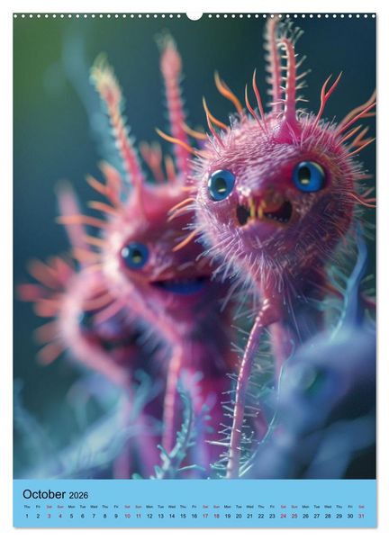 Produktbild: Microbial Cuteness (High Quality Premium Wall Calendar 2026 DIN A2 portrait),CALVENDO 12 Month Wall Calendar