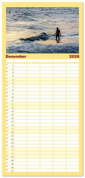 Produktbild: Familienplaner 2026 - An Rio's Str&auml;nden mit 5 Spalten (Wandkalender, 21 x 45 cm) CALVENDO