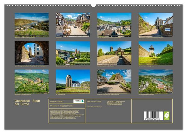 Produktbild: Oberwesel - Stadt der T&uuml;rme (hochwertiger Premium Wandkalender 2026 DIN A2 quer), Kunstdruck in Hochglanz