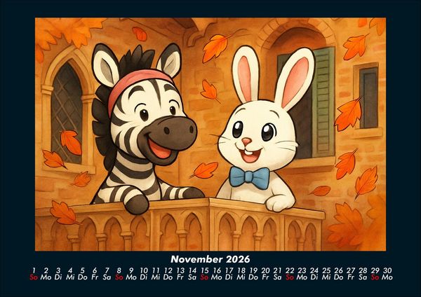 Produktbild: Zara & Bouncy in Italien 2026 Fotokalender DIN A4