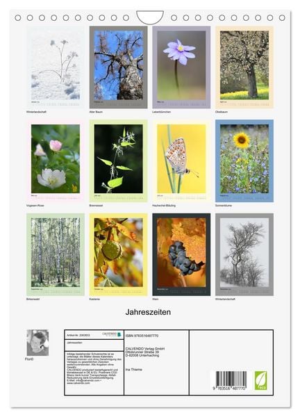 Produktbild: Jahreszeiten (Wandkalender 2026 DIN A4 hoch), CALVENDO Monatskalender