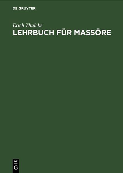 Produktbild: Lehrbuch f&uuml;r Mass&ouml;re