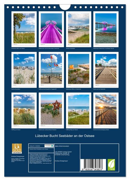 Produktbild: L&uuml;becker Bucht Seeb&auml;der an der Ostsee (Wandkalender 2026 DIN A4 hoch), CALVENDO Monatskalender