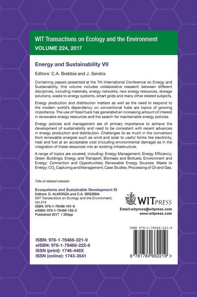 Produktbild: Energy and Sustainability VII