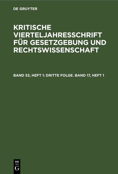 Produktbild: Dritte Folge. Band 17, Heft 1