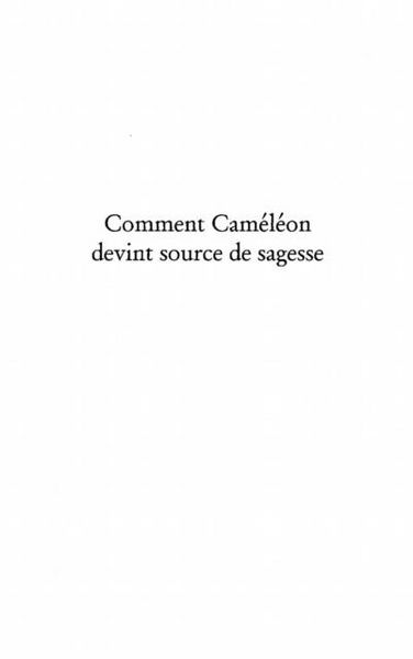 Produktbild: Comment cameleon devint sourcede sagess