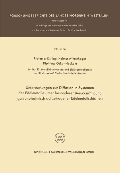 Produktbild: Untersuchungen zur Diffusion in Systemen der Edelmetalle unter besonderer Ber&uuml;cksichtigung galvanotechnisch aufgetragener Edelmetallschichten