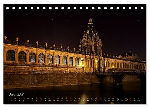 Produktbild: Nachts in Dresden (Tischkalender 2026 DIN A5 quer), CALVENDO Monatskalender