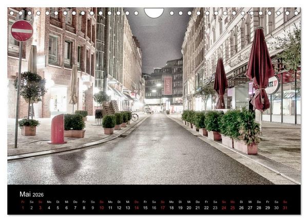Produktbild: hamburg - night views (Wandkalender 2026 DIN A4 quer), CALVENDO Monatskalender