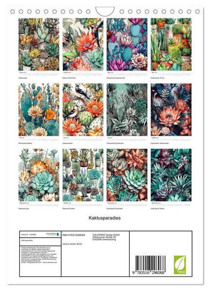 Produktbild: Kaktusparadies (Wandkalender 2026 DIN A4 hoch), CALVENDO Monatskalender