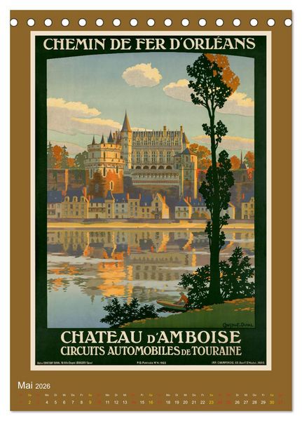 Produktbild: Historische Reiseplakate (Tischkalender 2026 DIN A5 hoch), CALVENDO Monatskalender