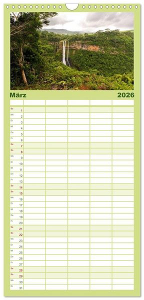 Produktbild: Familienplaner 2026 - Mauritius mit 5 Spalten (Wandkalender, 21 x 45 cm) CALVENDO