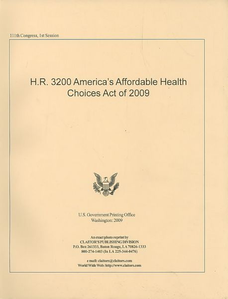 Produktbild: Us House of Representatives: H.R. 3200, America's Affordable