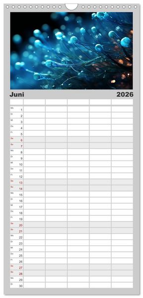 Produktbild: Familienplaner 2026 - Wunderwelt Mikrokosmos mit 5 Spalten (Wandkalender, 21 x 45 cm) CALVENDO