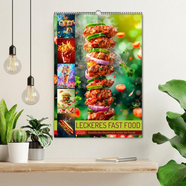Produktbild: Leckeres Fast Food (Wandkalender 2026 DIN A2 hoch), CALVENDO Monatskalender