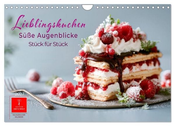 Produktbild: Lieblingskuchen - S&uuml;&szlig;e Augenblicke (Wandkalender 2027 DIN A4 quer), CALVENDO Monatskalender