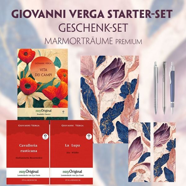Produktbild: Vita dei campi Starter-Paket Geschenkset - 3 B&uuml;cher (mit Audio-Online) + Marmortr&auml;ume Schreibset Premium