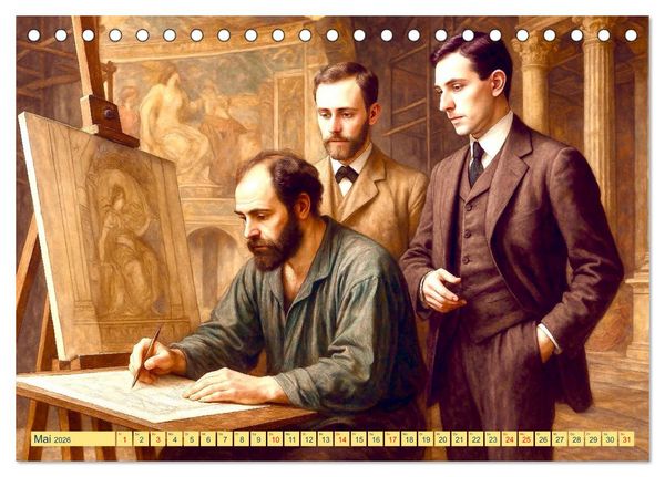 Produktbild: Gustav Klimt. Sein Leben, seine Kunstwerke (Tischkalender 2026 DIN A5 quer), CALVENDO Monatskalender
