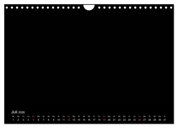 Produktbild: Bastelkalender - Schwarz (Wandkalender 2026 DIN A4 quer), CALVENDO Monatskalender