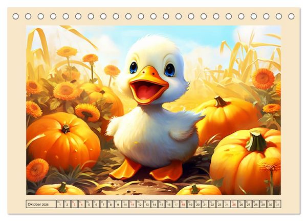 Produktbild: Lustige Enten. Niedlich und farbenfroh (Tischkalender 2026 DIN A5 quer), CALVENDO Monatskalender