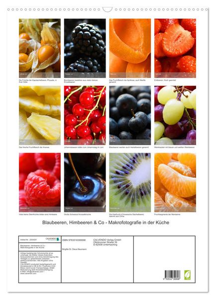 Produktbild: Blaubeeren, Himbeeren & Co - Makrofotografie in der K&uuml;che (Wandkalender 2026 DIN A2 hoch), CALVENDO Monatskalender