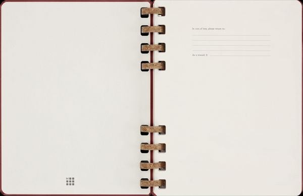 Produktbild: Moleskine Undatierter Life Kalender Mit Spiralbindung, Xl, Wochen-Monatskalender, Fester Einband, Crush Cherry