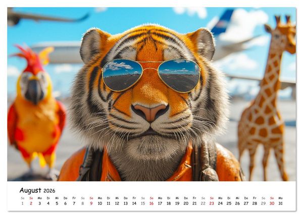 Produktbild: Lustige Tierreisen - Bunter Spa&szlig; f&uuml;r Kinder (Wandkalender 2026 DIN A4 quer), CALVENDO Monatskalender