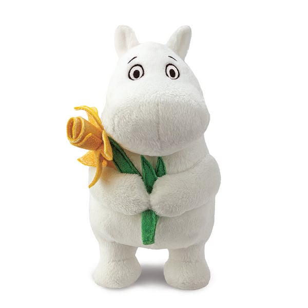 Produktbild: Aurora 61555 - Moomin Standing with Daffodil (Narzisse), Mumin-Pl&uuml;schfigur, ca.17 cm