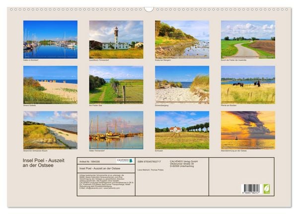 Produktbild: Insel Poel - Auszeit an der Ostsee (Wandkalender 2026 DIN A2 quer), CALVENDO Monatskalender
