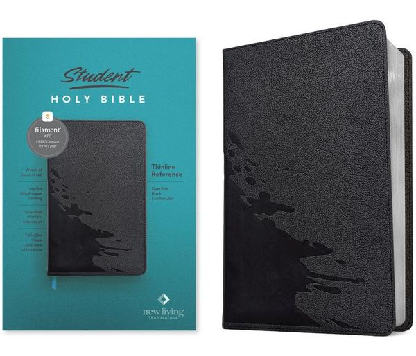 Produktbild: NLT Student Bible, Thinline Reference, Filament Enabled (Leatherlike, Overflow Black, Red Letter)
