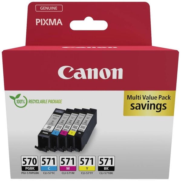 Produktbild: Canon Druckerpatrone PGI-570/CLI-571 PGBK/C/M/Y/BK Multipack Original Kombi-Pack Schwarz, Cyan, Magenta, Gelb 0372C006