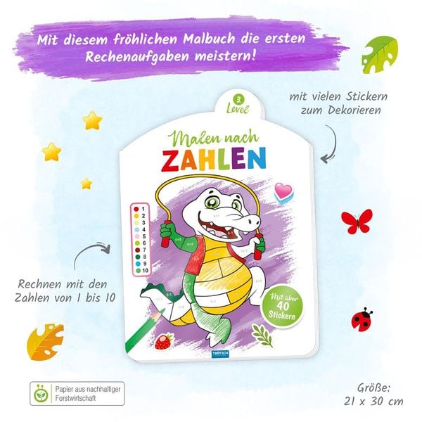Produktbild: Tr&ouml;tsch Malen nach Zahlen 3. Level Malbuch